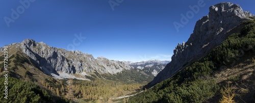 Panorama Gebirge Hochschwab ( Blick vom Lamingsattel)