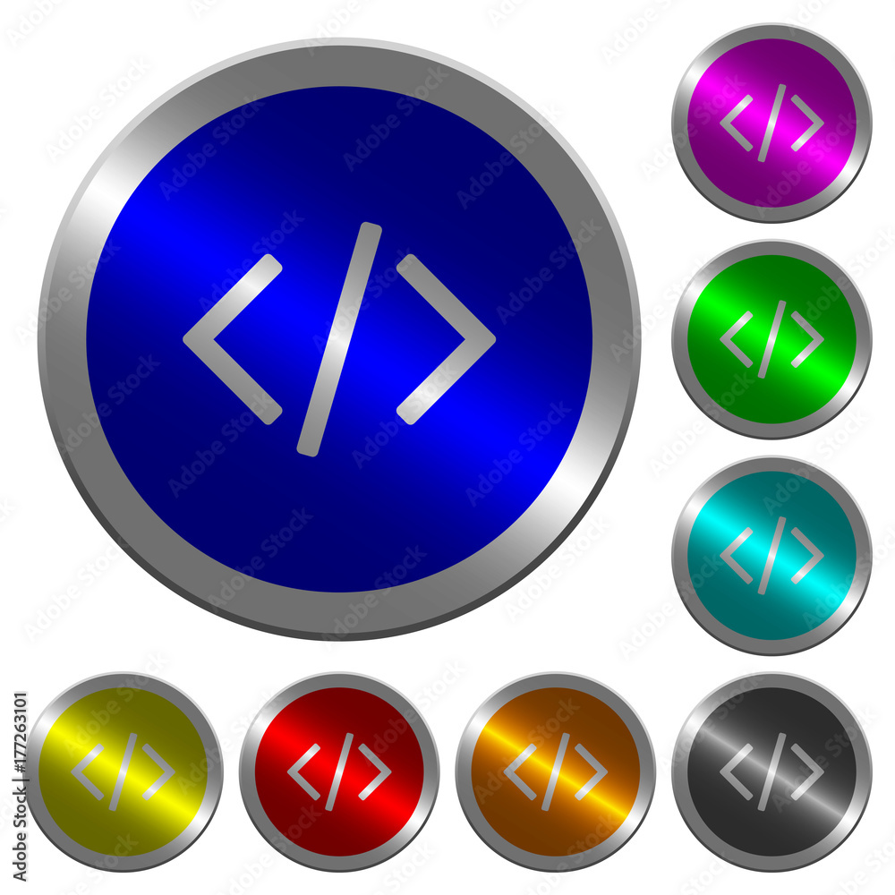 Script code luminous coin-like round color buttons Script code luminous coin-like round color buttons