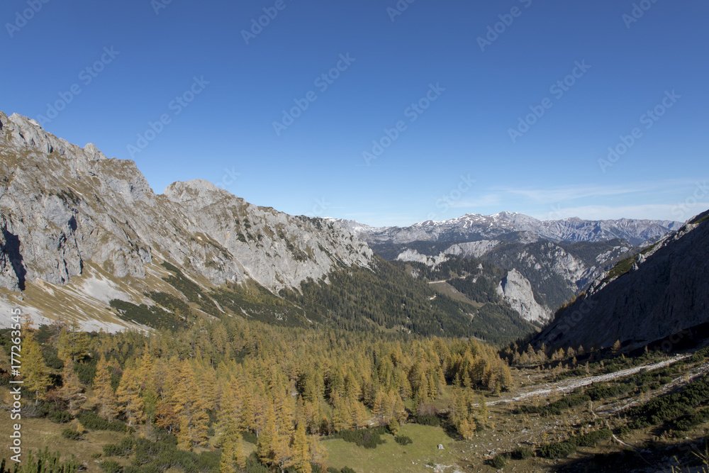 Blick vom Lamingsattel auf Hochschwab, Steiermark,Österreich
