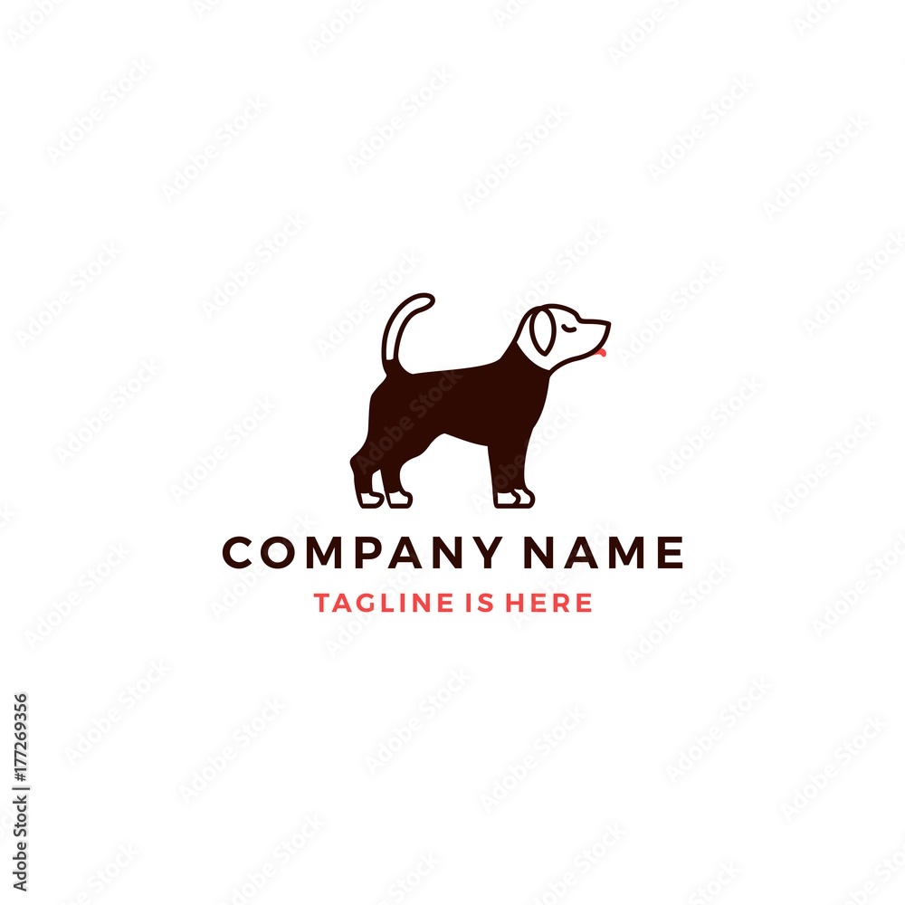 dog wearing shirt vector logo template