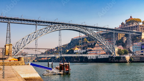 View of Luis I bridge in Porto, Portugal © Lux Blue