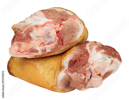 Canvas Print pork knuckle on white background