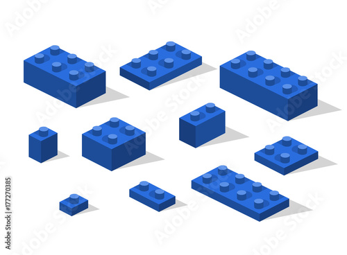 Isometric 3D vector illustration toy for children constructor and building blocks