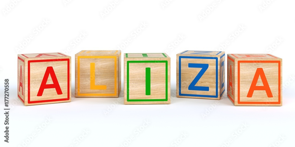 Name Aliza bunte Würfel Name Aliza bunte Würfel