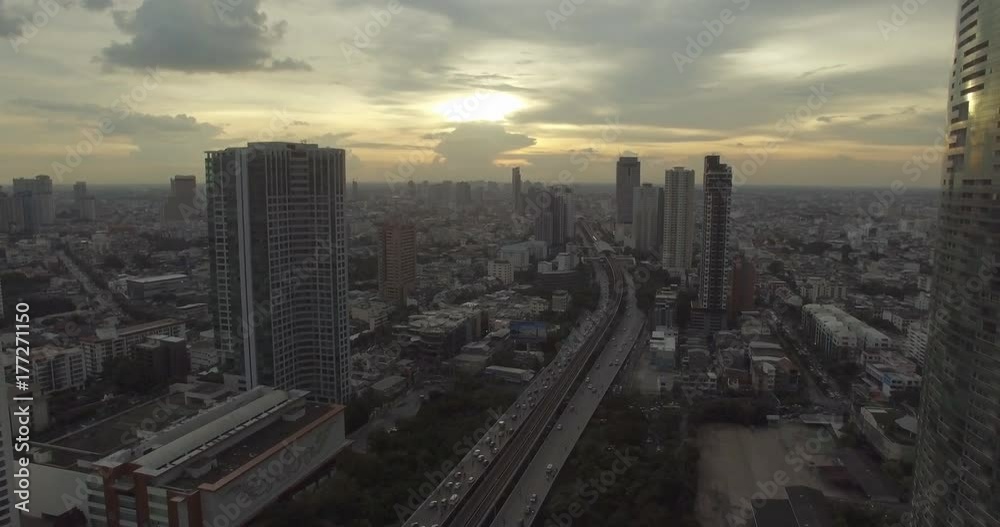 Aerial view sunset of Bangkok's city, Thailand. Aerial view sunset of Bangkok's city, Thailand.