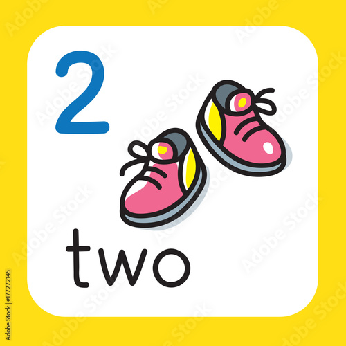 Card for learning to count from 1 to 10. Education