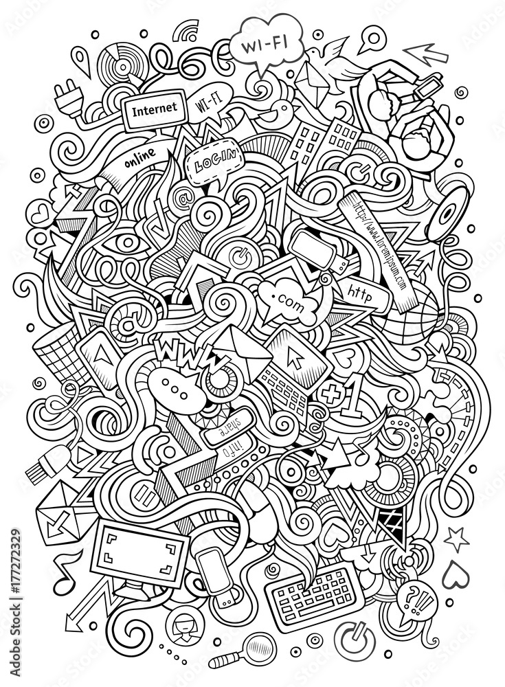 Cartoon cute doodles hand drawn social media illustration. Cartoon cute doodles hand drawn social media illustration.