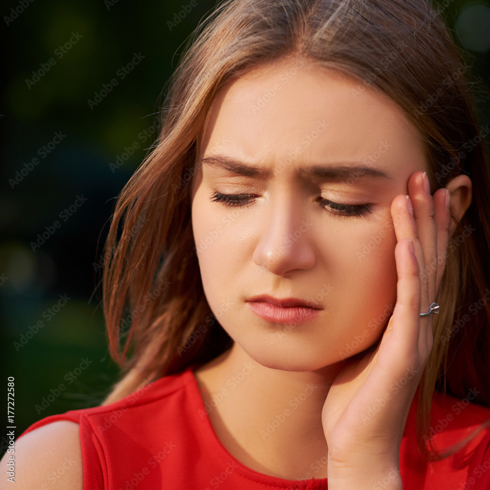Women's stupid mistake. Regret guilt forget headache hangover concept Women's stupid mistake. Regret guilt forget headache hangover concept