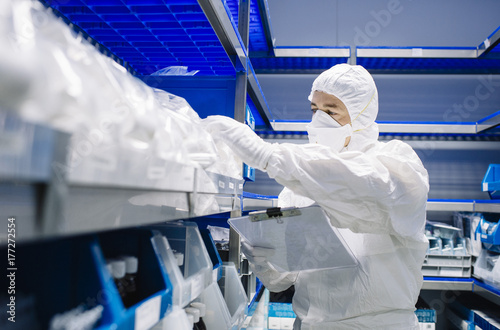 Scientist working in lab photo