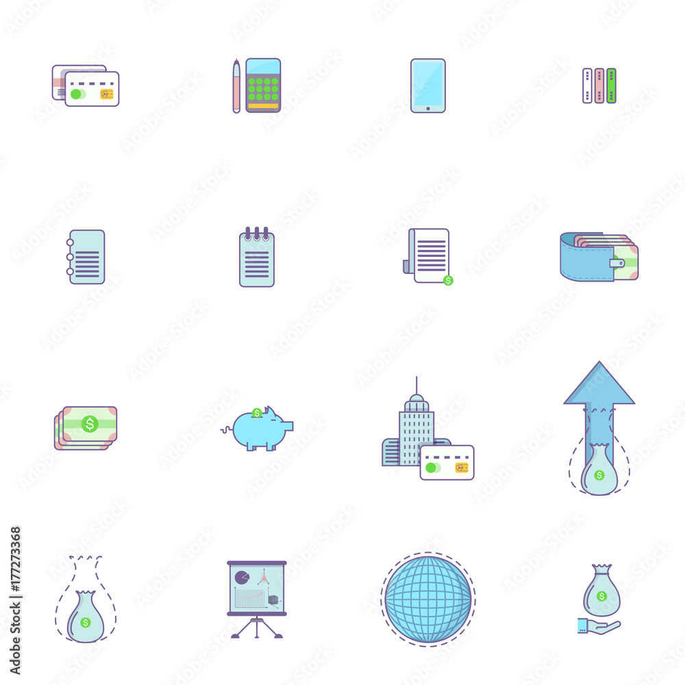 Business icons. Financial growth. Concept vector logo for web graphics.