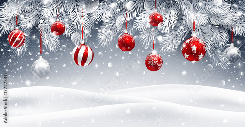 Christmas card with snow