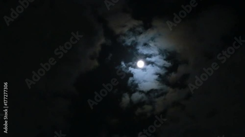 月夜 月 満月 名月 雲の流れ