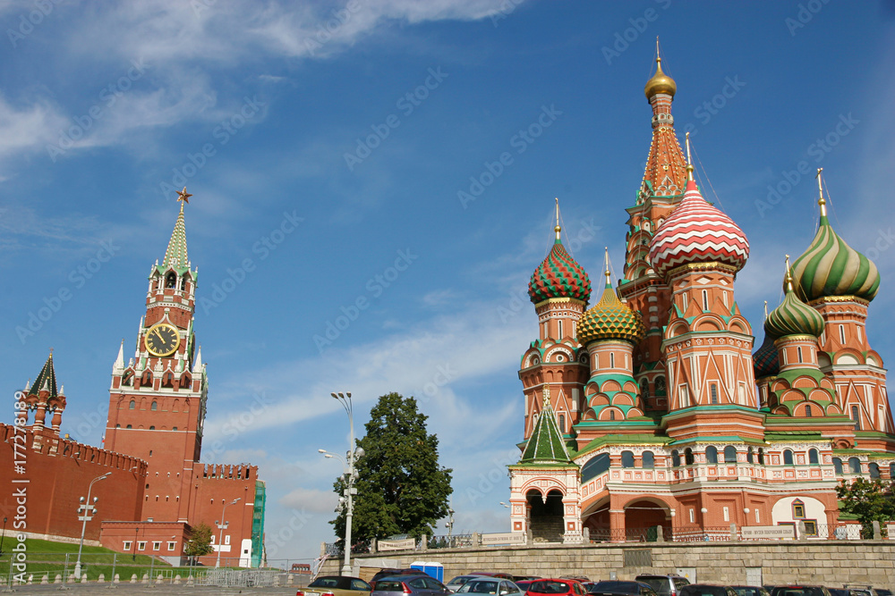 Moscow Kremlin and St. Basil Cathedral on Red Square Moscow Kremlin and St. Basil Cathedral on Red Square