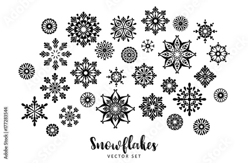 Tableau sur toile Vector set of snowflakes. Design element.