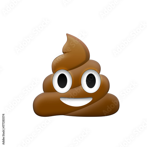Brown feces with eye and mouth icon