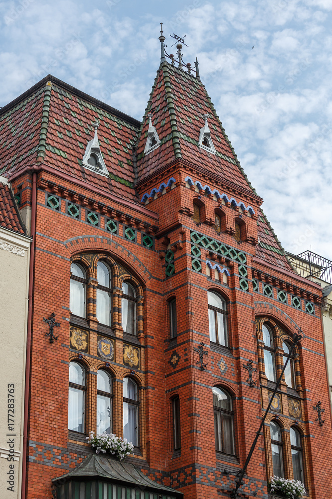 Fototapeta premium Old house at Szeroka street in Torun