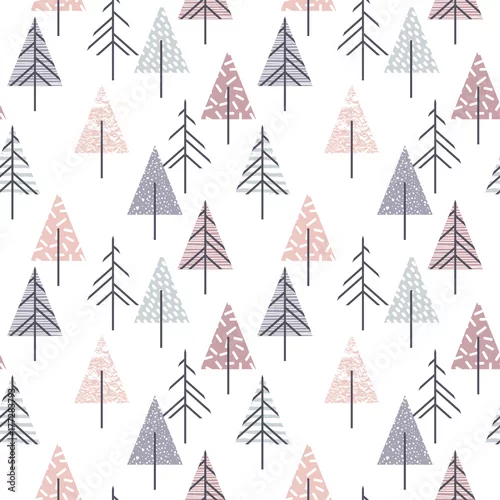 Tapety Abstrakcjonistyczny geometryczny bezszwowy powtórka wzór z choinkami.