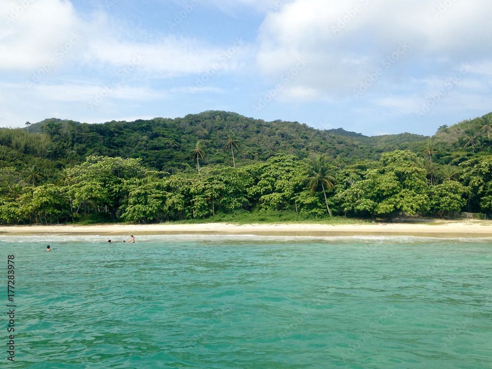 Amazing view of calm and clear sea beach in Ilha Grande - Angra dos Reis- Rio de Janeiro