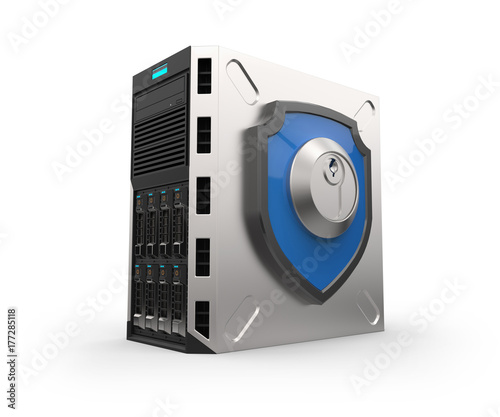 Network Server case isolated on white.