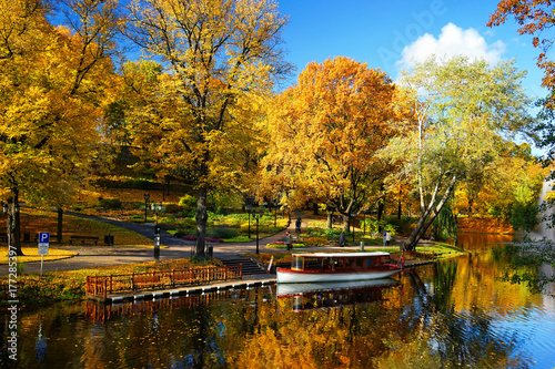 Autumn in the city park of Riga