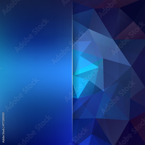 Abstract background consisting of blue triangles. Geometric design for business presentations or web template banner flyer. Vector illustration