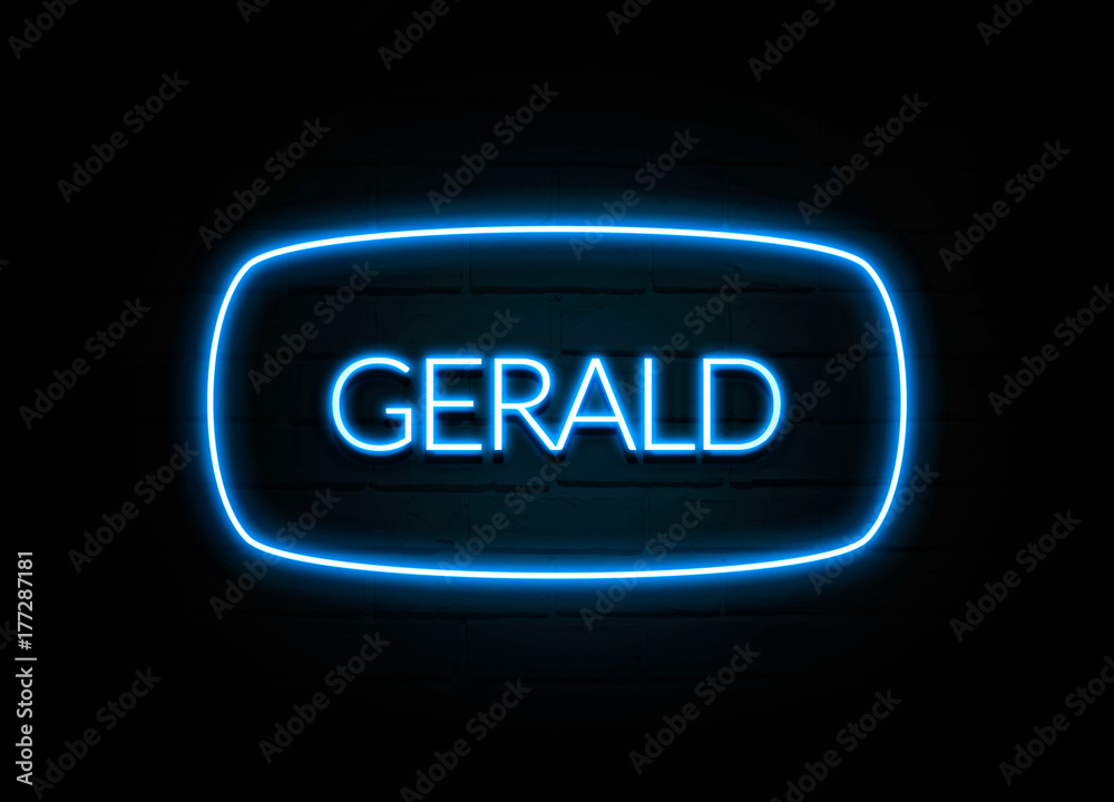 Gerald - colorful Neon Sign on brickwall Gerald - colorful Neon Sign on brickwall