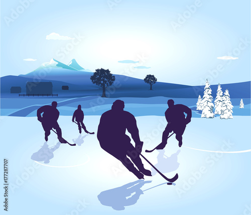 Hockeyspiel am See