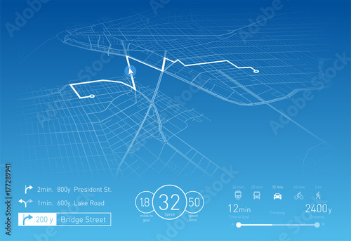 Custom Navigation system vector illustration