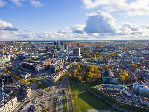 Aerial panorama of Tallinn, Estonia