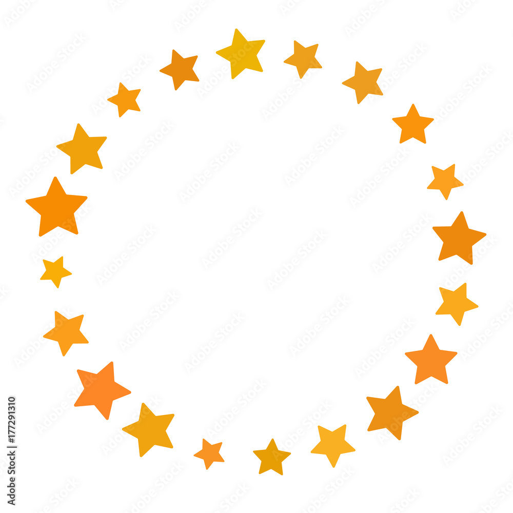 Star in circle shape. Starry vector border frame icon isolated on a white background.