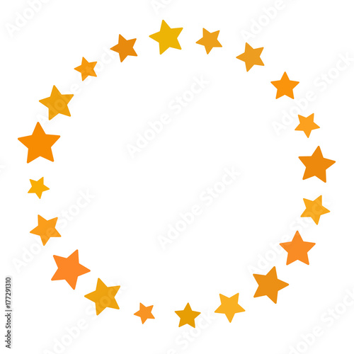 Star in circle shape. Starry vector border frame icon isolated on a white background. © Tae Mi