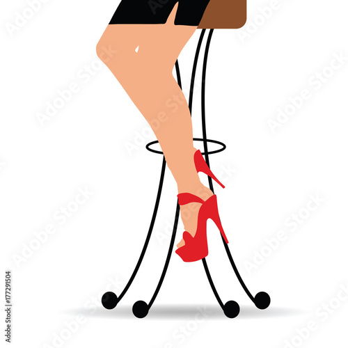 girl sitting on bar stools furniture decor illustration