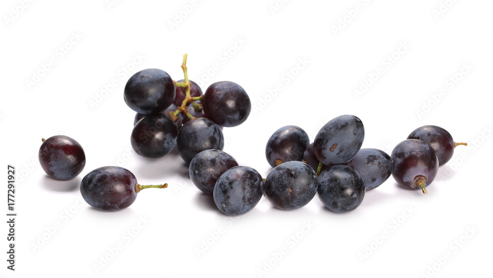 Dark grapes, isolated on white background Dark grapes, isolated on white background