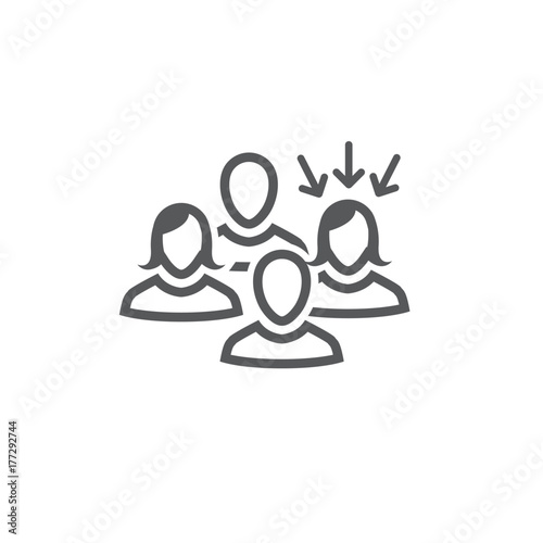 Target market icon with arrows and person