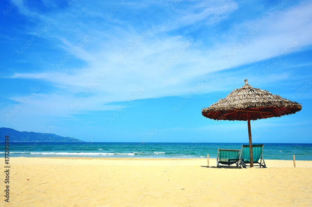 Sunny beach in Da Nang resort, Vietnam
