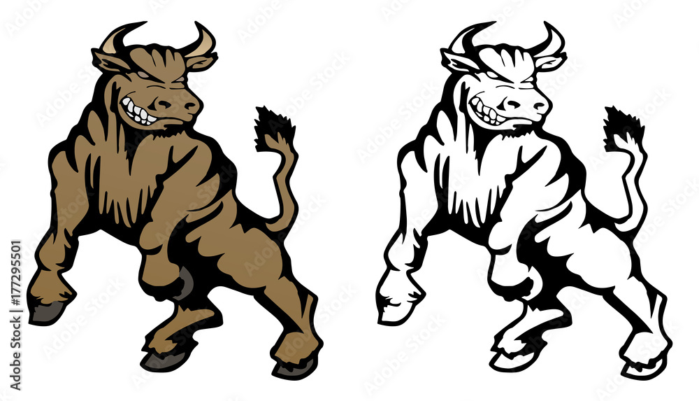 Fototapeta premium Bull Cartoon Mascot Illustration