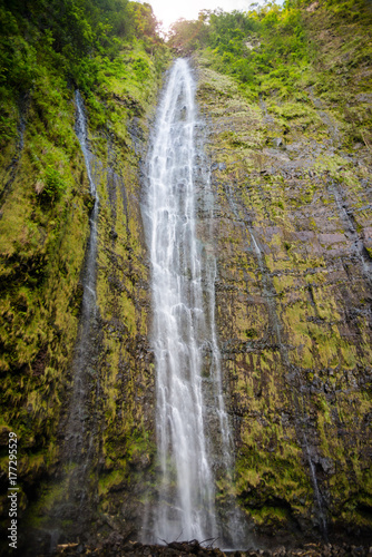 Waimoku Falls  waterfall of the Pipiwai Trail above Seven Sacred Pools on the Road to Hana  Maui Hawaii