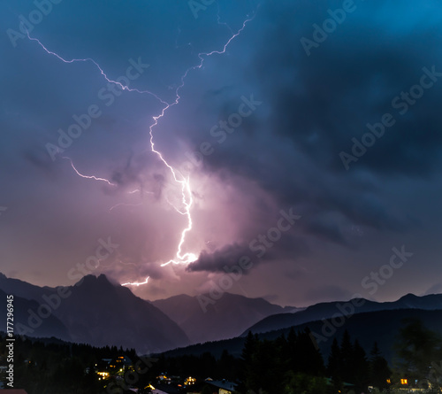 Lightning Strike over Seefeld, Austria