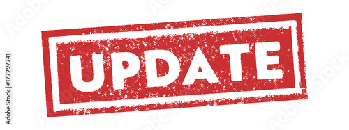 red square update rubber stamp and icon