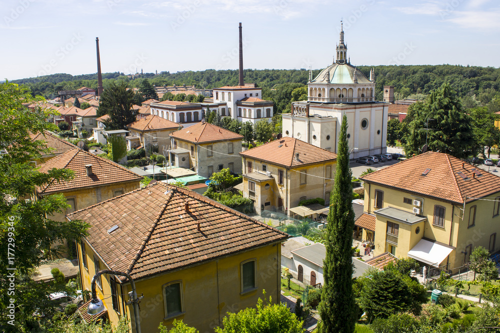 Crespi d'Adda, a historic settlement in Lombardy, Italy, and a great example of the 19th-century company towns built in Europe. A World Heritage Site since 1995