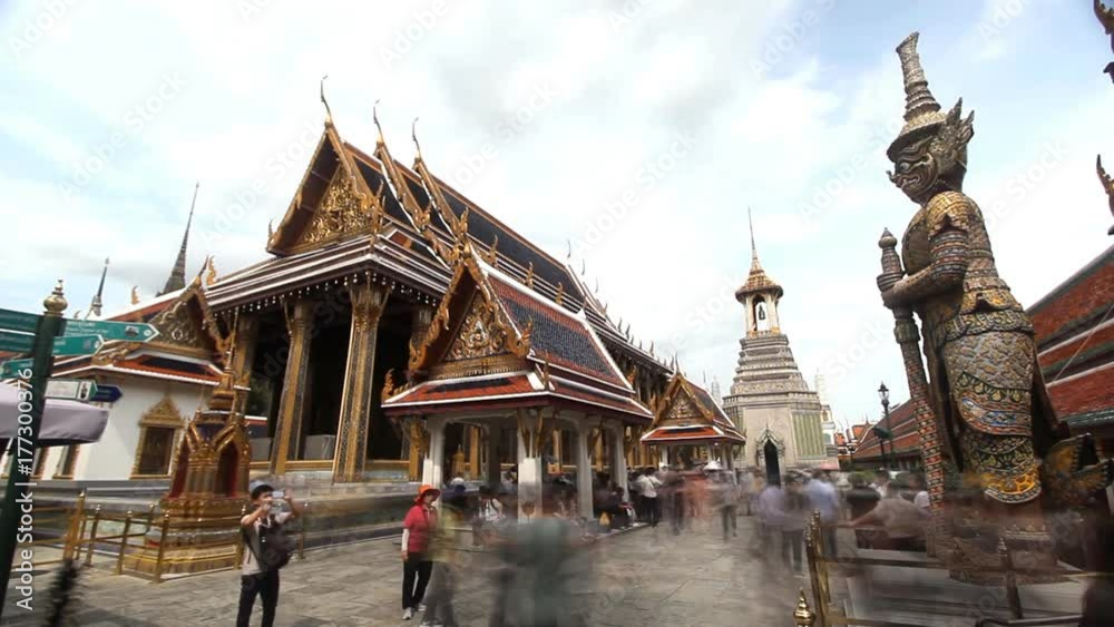 The Grand Palace Temple in Bangkok, Thailand. Time Lapse The Grand Palace Temple in Bangkok, Thailand. Time Lapse