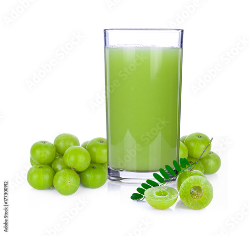 Indian gooseberry juice isolated on white background