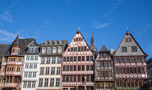Historische Hausfassaden am Römerberg in Frankfurt am Main Hessen Deutschland