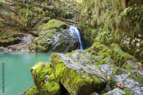 Zeleni vir (Green whirlpool) beautiful trip place near Skrad in Gorski kotar, Croatia