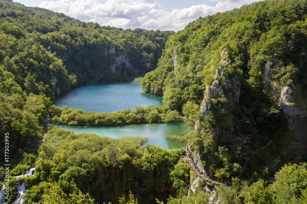 Plitvice lakes, national park in Croatia, landscape