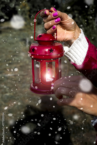 Woman with latern. photo