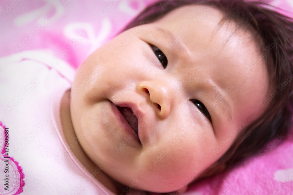 soft focus Portrait of a sian cute Infant baby girl (baby are three months) soft focus Portrait of a sian cute Infant baby girl (baby are three months)