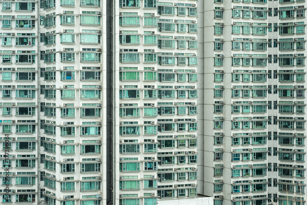 Apartment windows high rise condo in Hong Kong. Apartment windows high rise condo in Hong Kong.