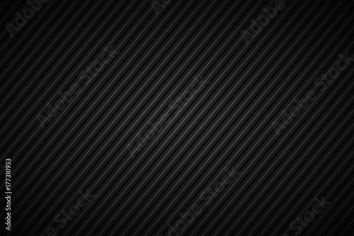 Dark abstract background, black and grey striped pattern, diagonal lines and strips, carbon fiber, vector illustration