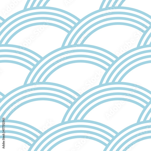 Fototapeta Naklejka Na Ścianę i Meble -  White and blue geometric seamless pattern